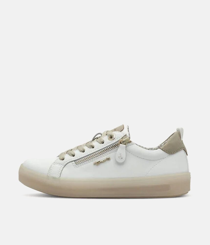 Tamaris Comfortable White Leather Trainers