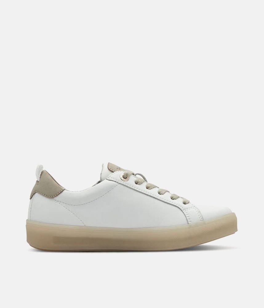 Tamaris Comfortable White Leather Trainers