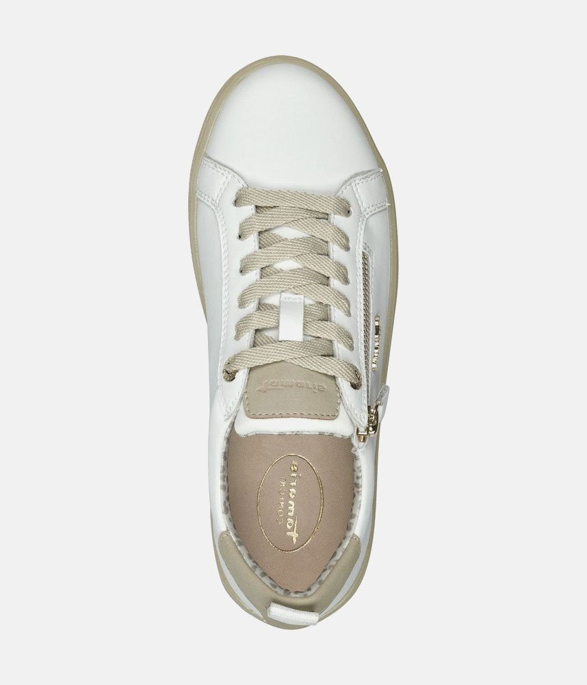 Tamaris Comfortable White Leather Trainers