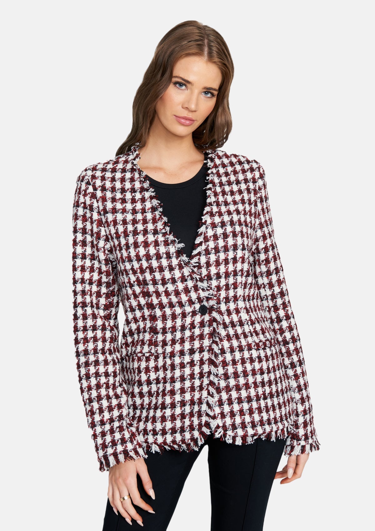 Buy Women's Houndstooth Jacket Long Coat Tall Size