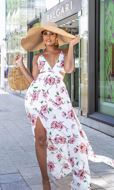 Bora Bora Maxi Dress - White Floral