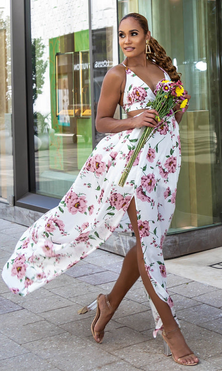 Bora Bora Maxi Dress - White Floral
