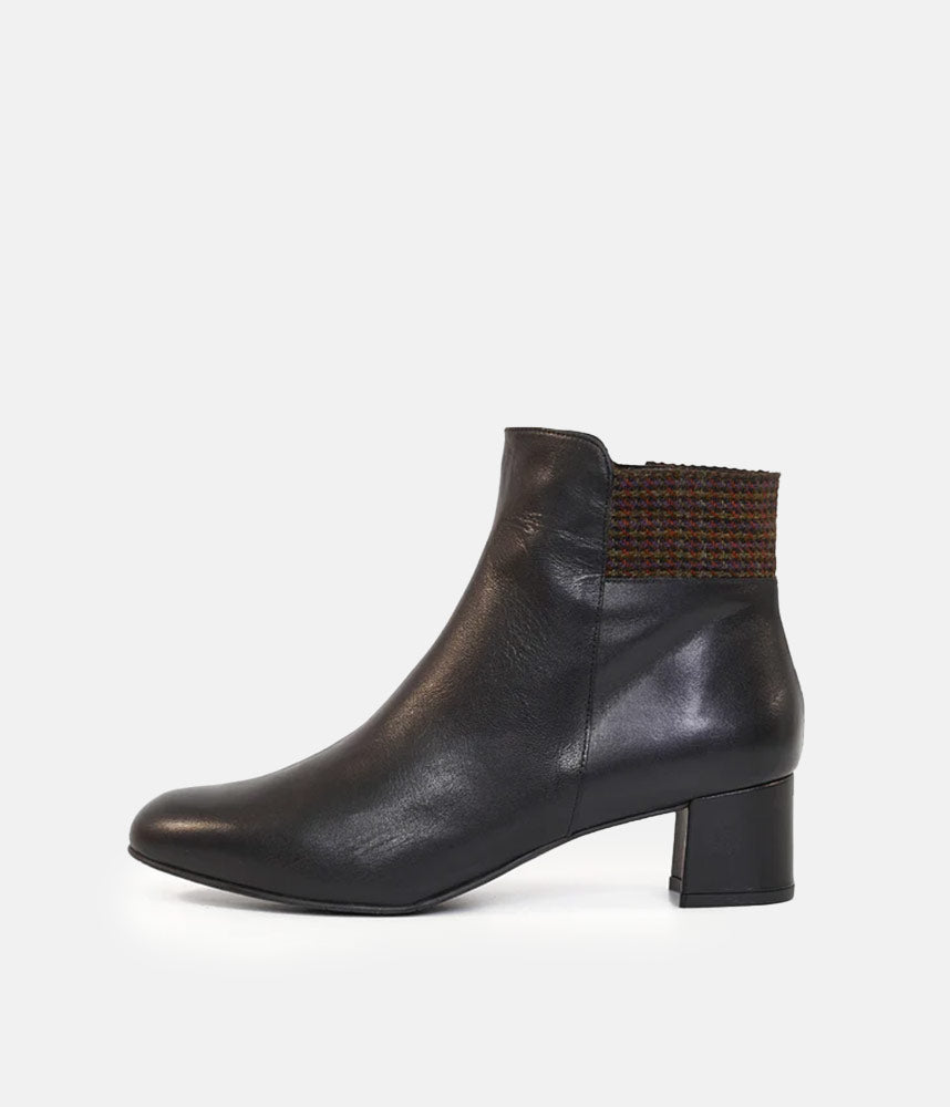 Brenda Zaro Classic Black Leather Ankle Boots