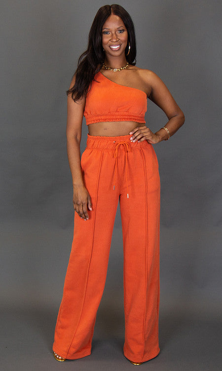 City Vibes One Shoulder Top - Burnt Orange