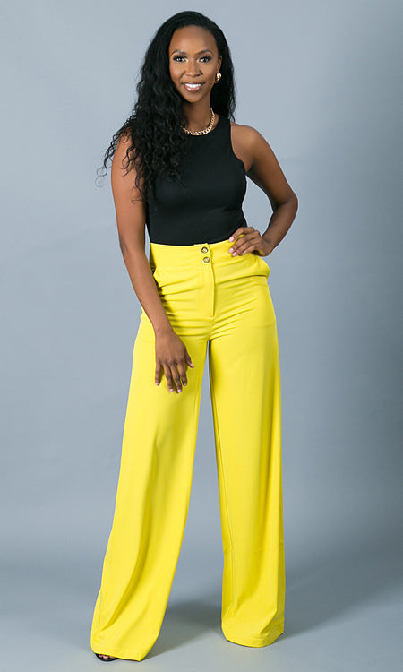 Double Button Pants - Yellow