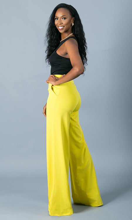 Double Button Pants - Yellow
