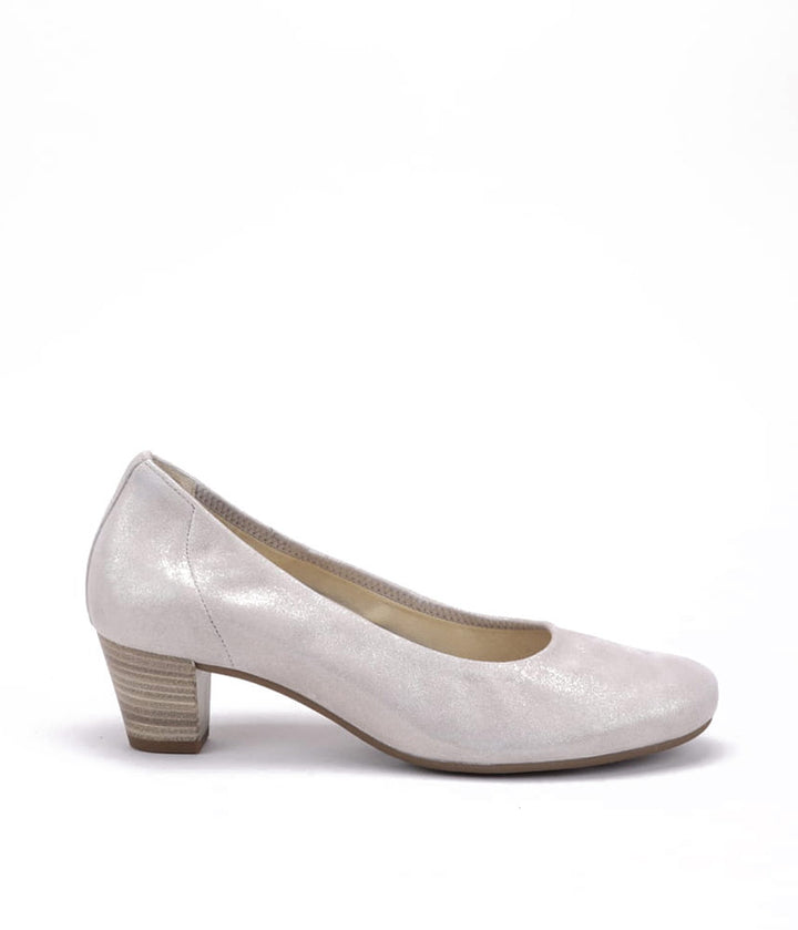 Gabor Dressy Metallic Beige Wide Fit Heels