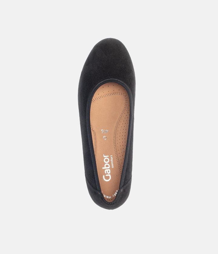 Gabor Plush Black Suede Mini Wedges