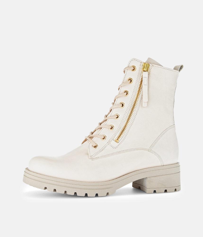 Gabor Pretty Ivory Double Zip Ankle Boots