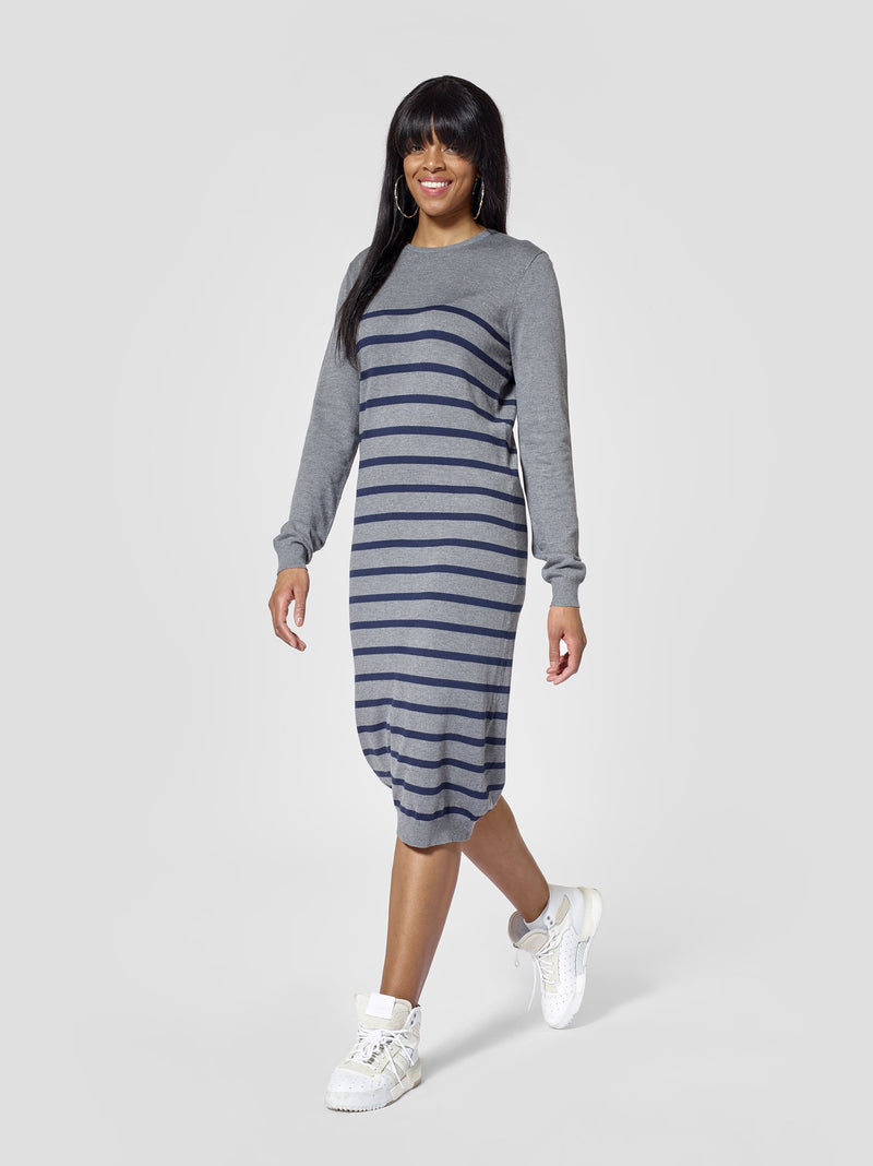 Crewneck Tall Striped Sweater Dress
