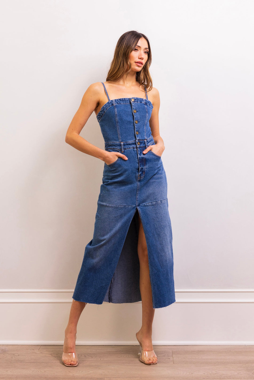 I Need You Denim Midi Dress