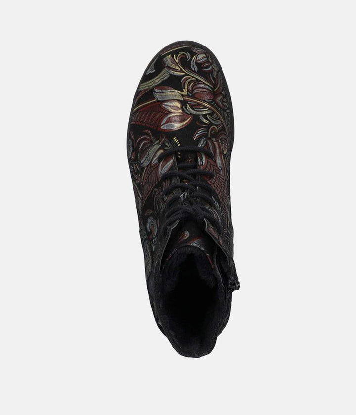 Josef Seibel Gorgeous Black Multi Lace Up Boots