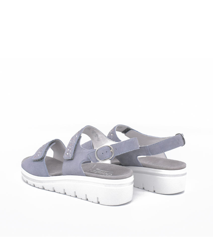 Semler Sky Blue Diamante Wedge Sandals