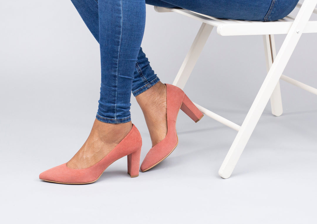Marylebone Block Heel Pump - Rose