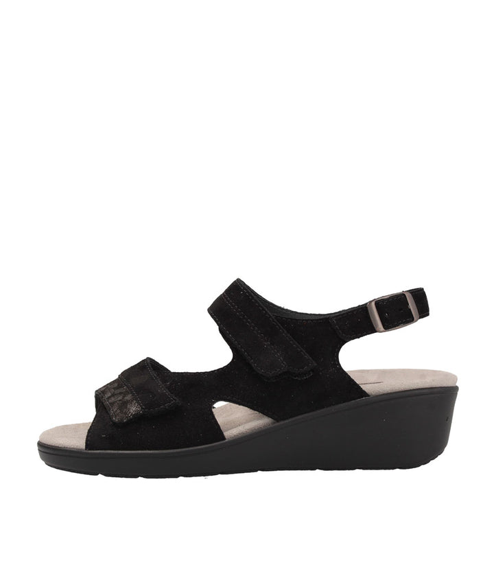 Semler Stylish Black Suede Wedge Sandals