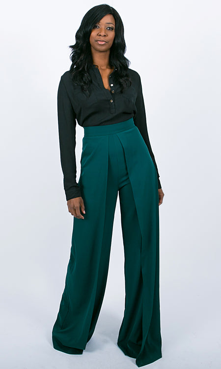 Windsor High Waist Pants - Deep Teal
