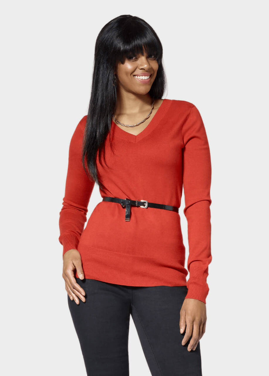 Tall V-Neck Sweater | Ribbed Knit Sweater for Women | Tall Size