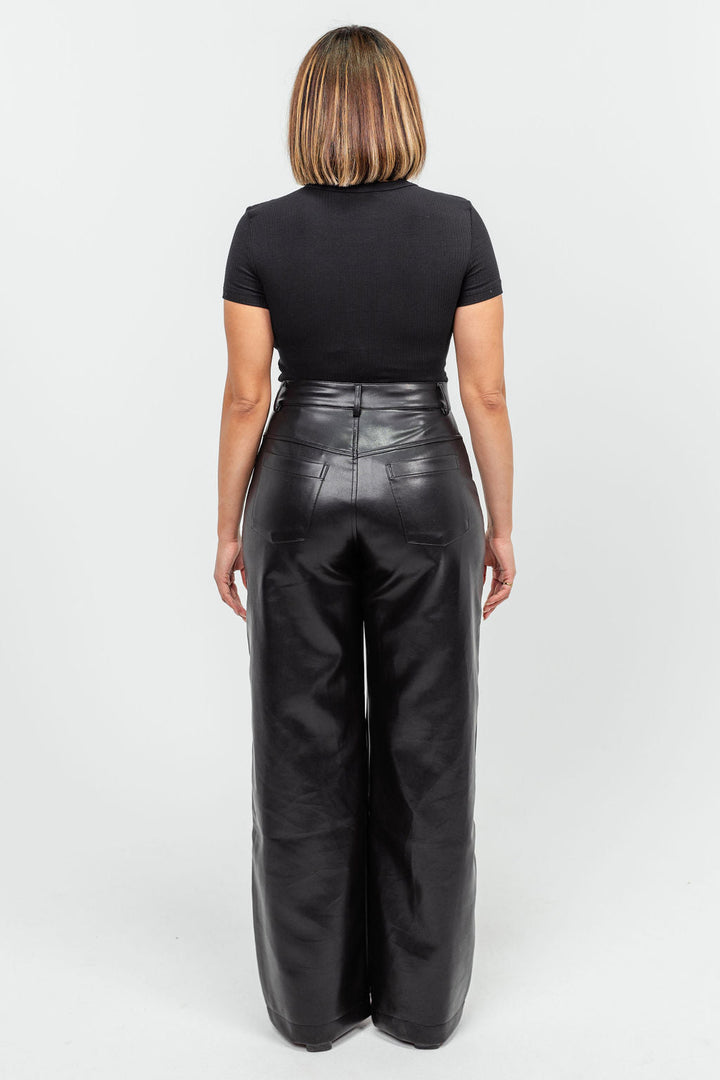 Nia Faux Leather Wide Leg Pants