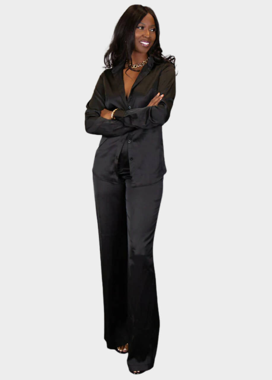 Buy Stella Satin Pants - Black | Satin Pants for Women | Tall Size M / 37" Buy Stella Satin Pants - Black | Satin Pants for Women | Tall Size M / 37"