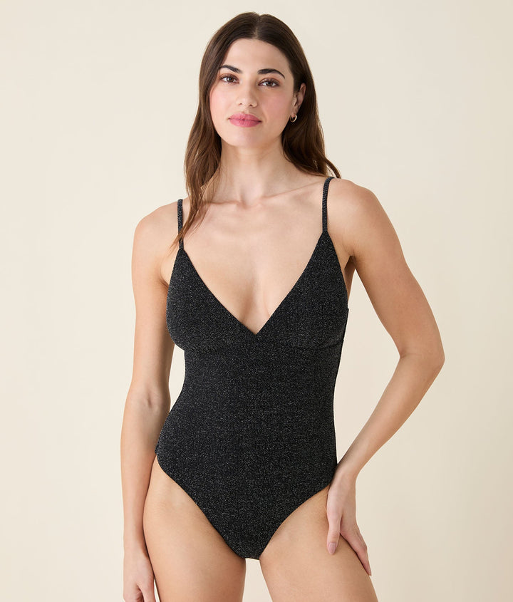 The Lanikai One Piece -  Black Silver - Long Torso
