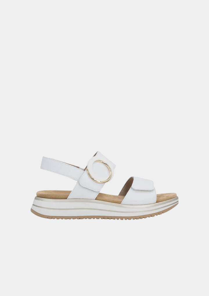 Remonte Elegant & Ultra-Comfy Wedge Sandals - White