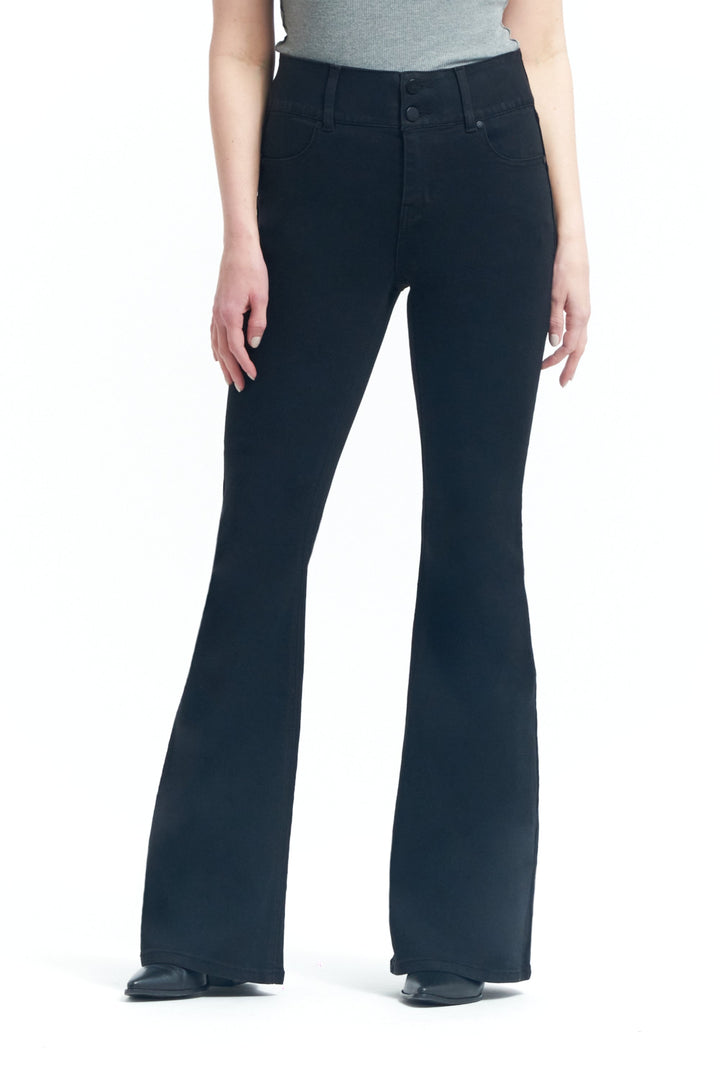 34" High Rise Fit & Lift Shapewear Flare Jeans - Black
