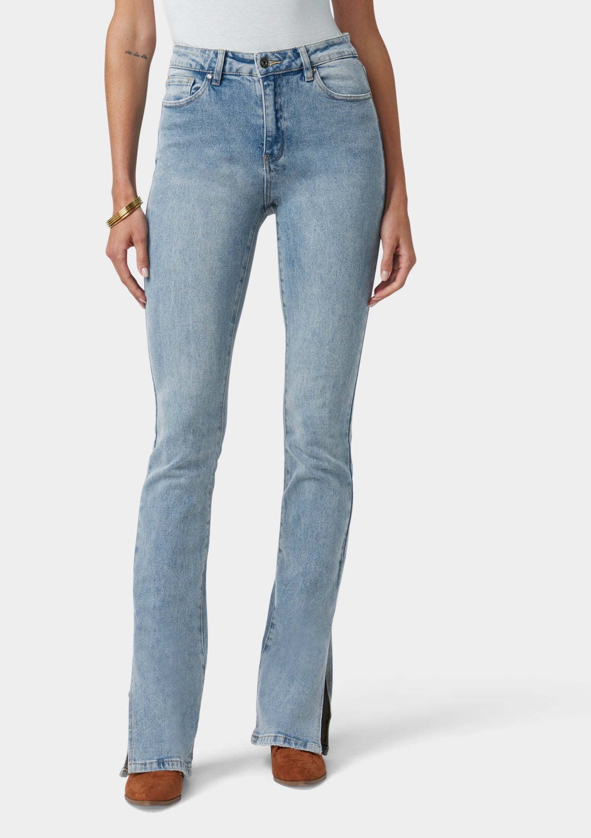 ★Open Yy★ZIP SLIT SKINNY JEANS★大人気★ Skinny jeans with hem slits - Blue | SCAYLE