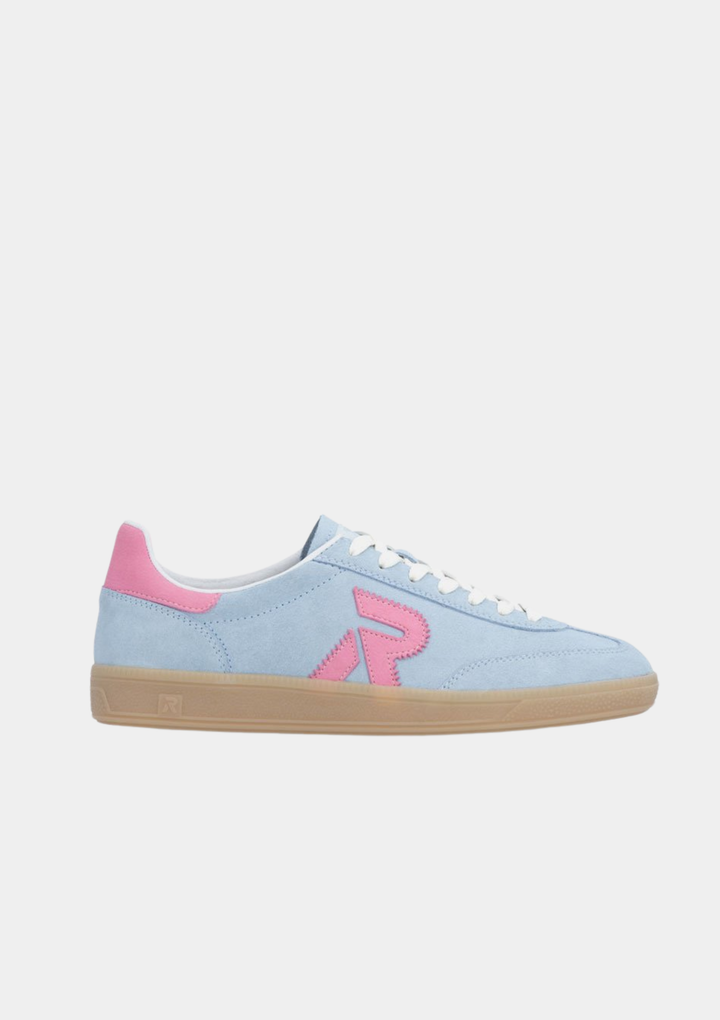 Rieker Pretty Suede Trainers - Baby Blue/Pink