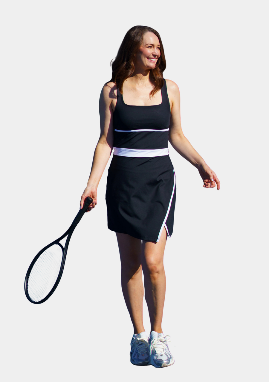 tennis dress for tall ladies Active Dress with Shorts for Tall Women in Optic White M / Tall / Optic White
