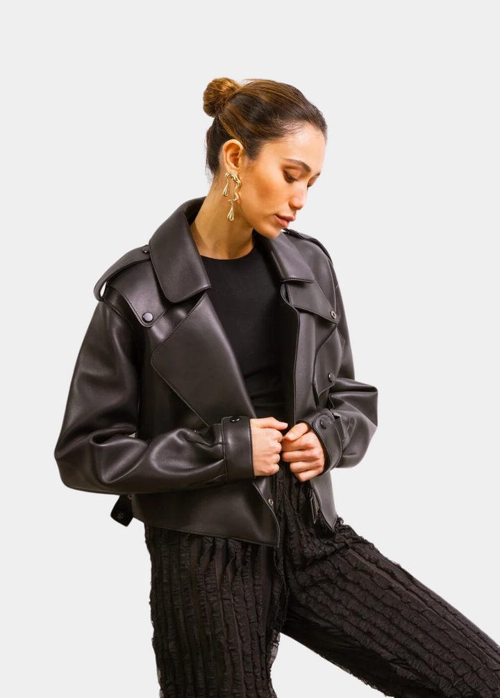 First Love Leather Jacket - Black