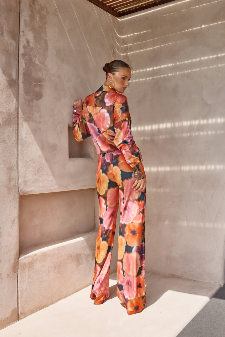 JoJo Pants - Orange Abstract Floral