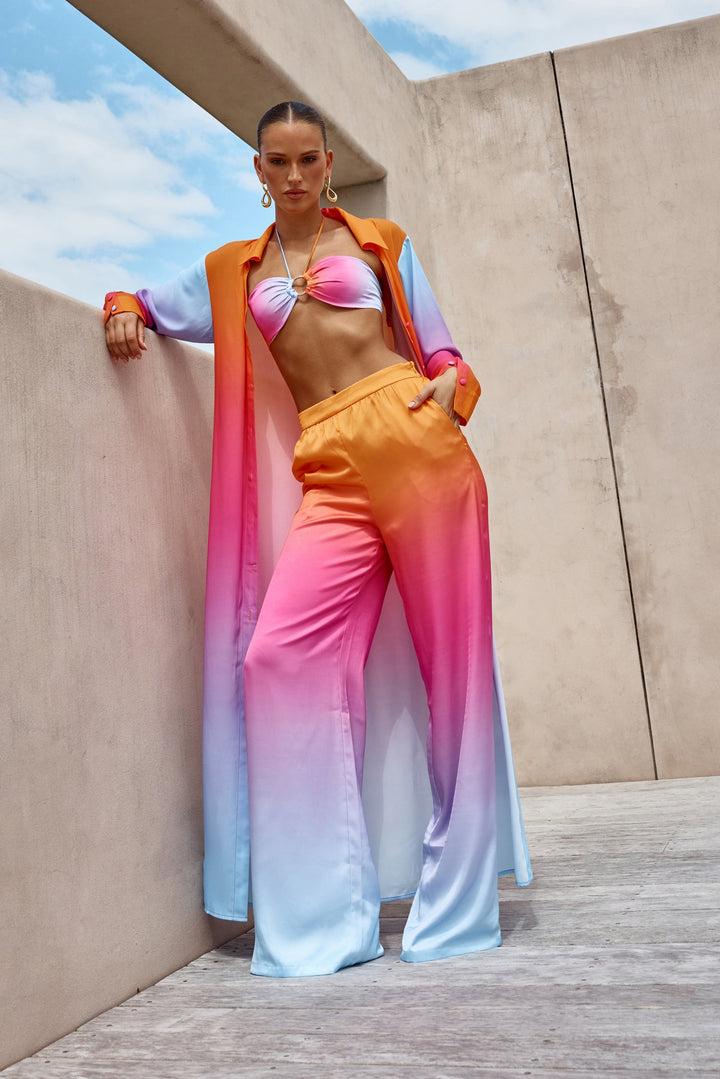 Hope & Harmony Maxi Duster Coverup Coat - Orange Ombre