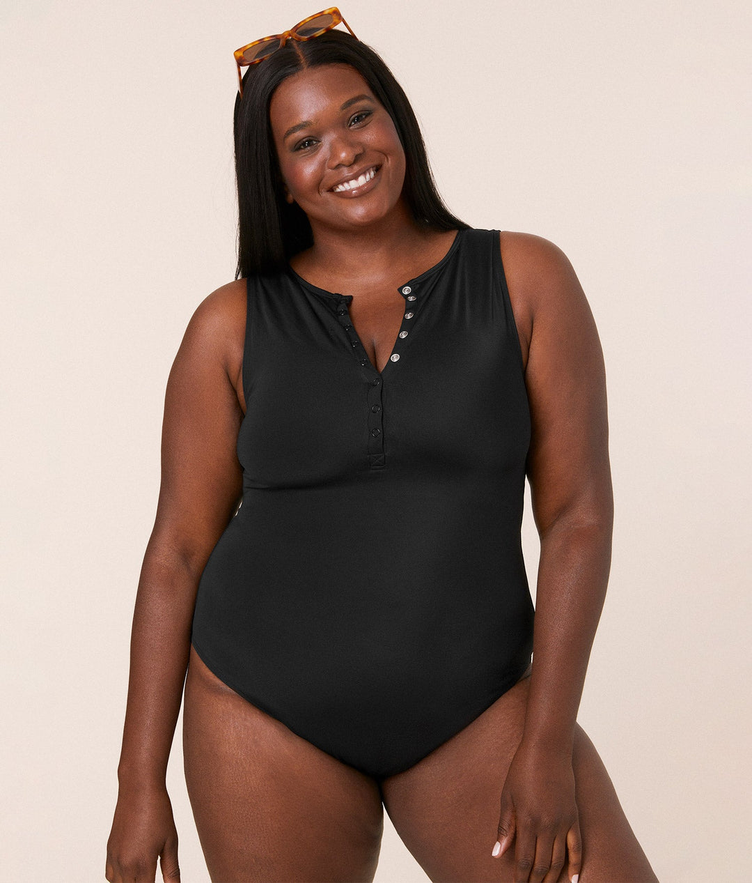 The Malibu One Piece - Eco Nylon - Black - Long Torso