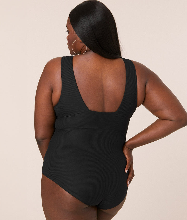 The Mykonos One Piece - Ribbed - Black - Long Torso