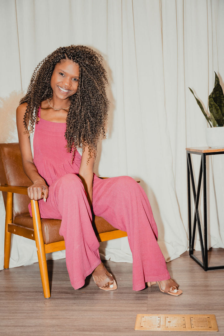 Tall Kami Overall Jumpsuit - Raspberry