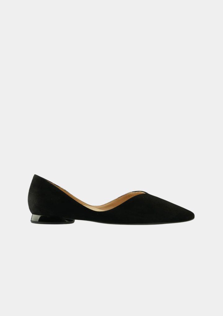 Hogl Luxurious Suede D’Orsay Pointed Toe Flats - Black