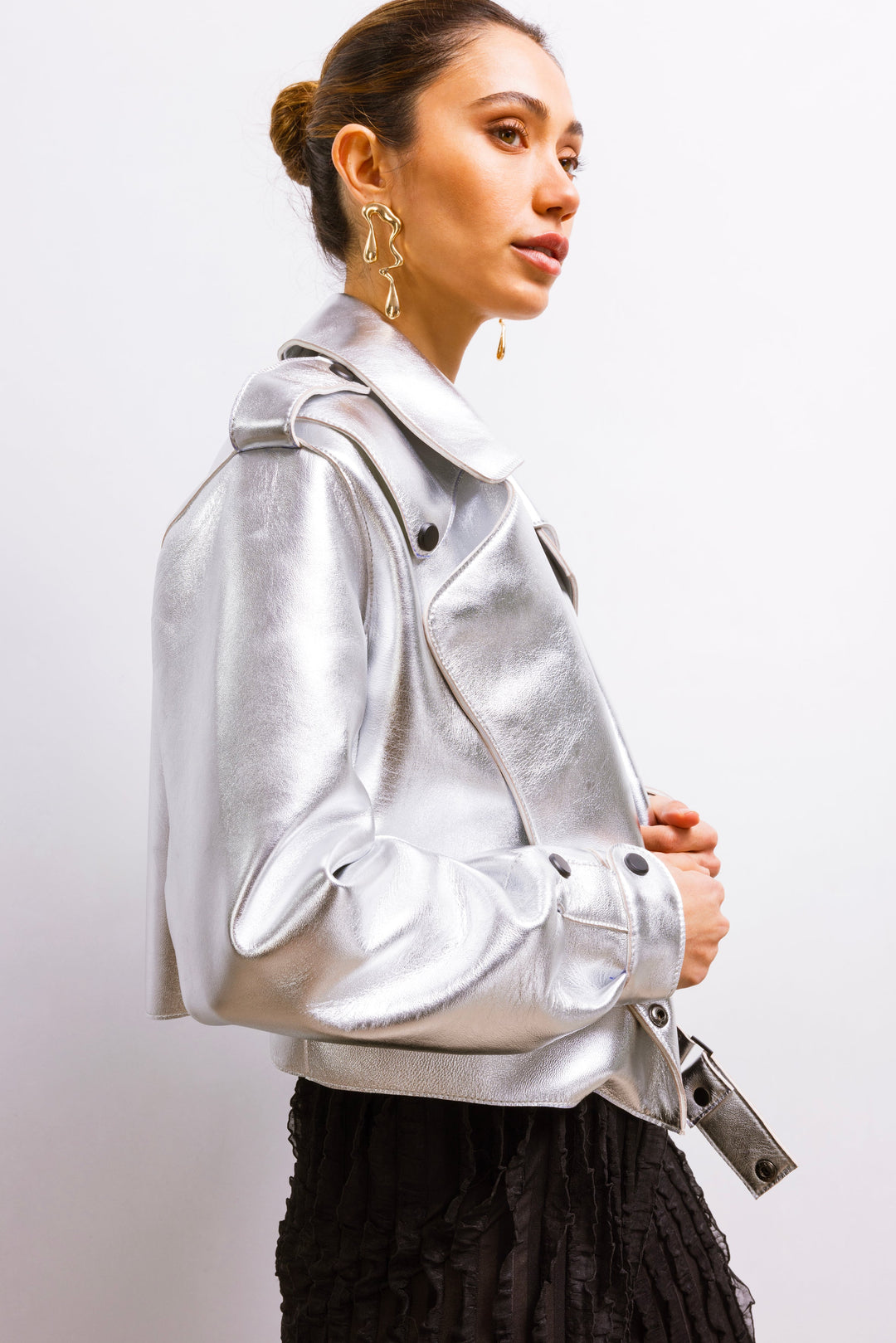 First Love Leather Jacket - Silver