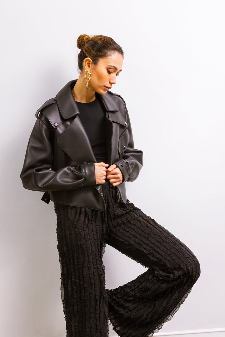 First Love Leather Jacket - Black