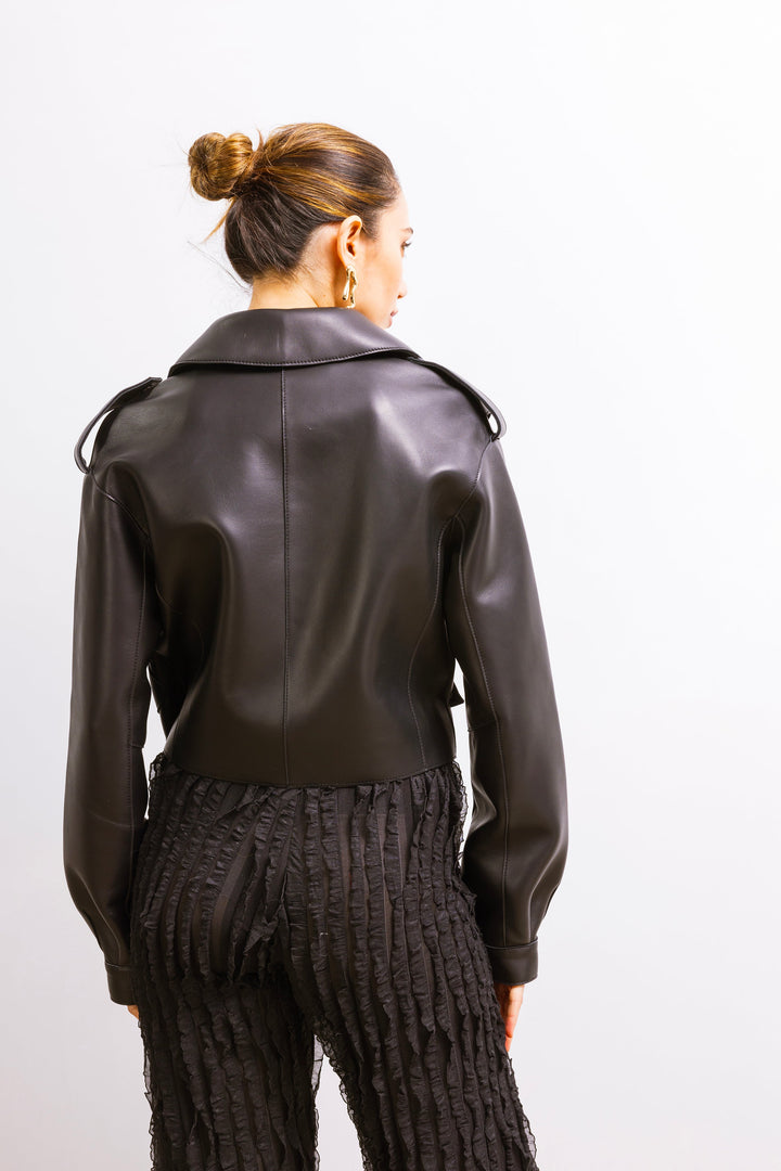 First Love Leather Jacket - Black