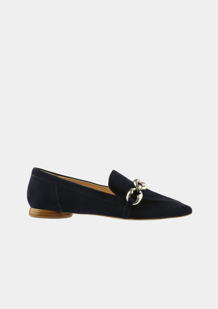 Hogl Sophisticated Suede Pointed-Toe Loafers - Navy Blue
