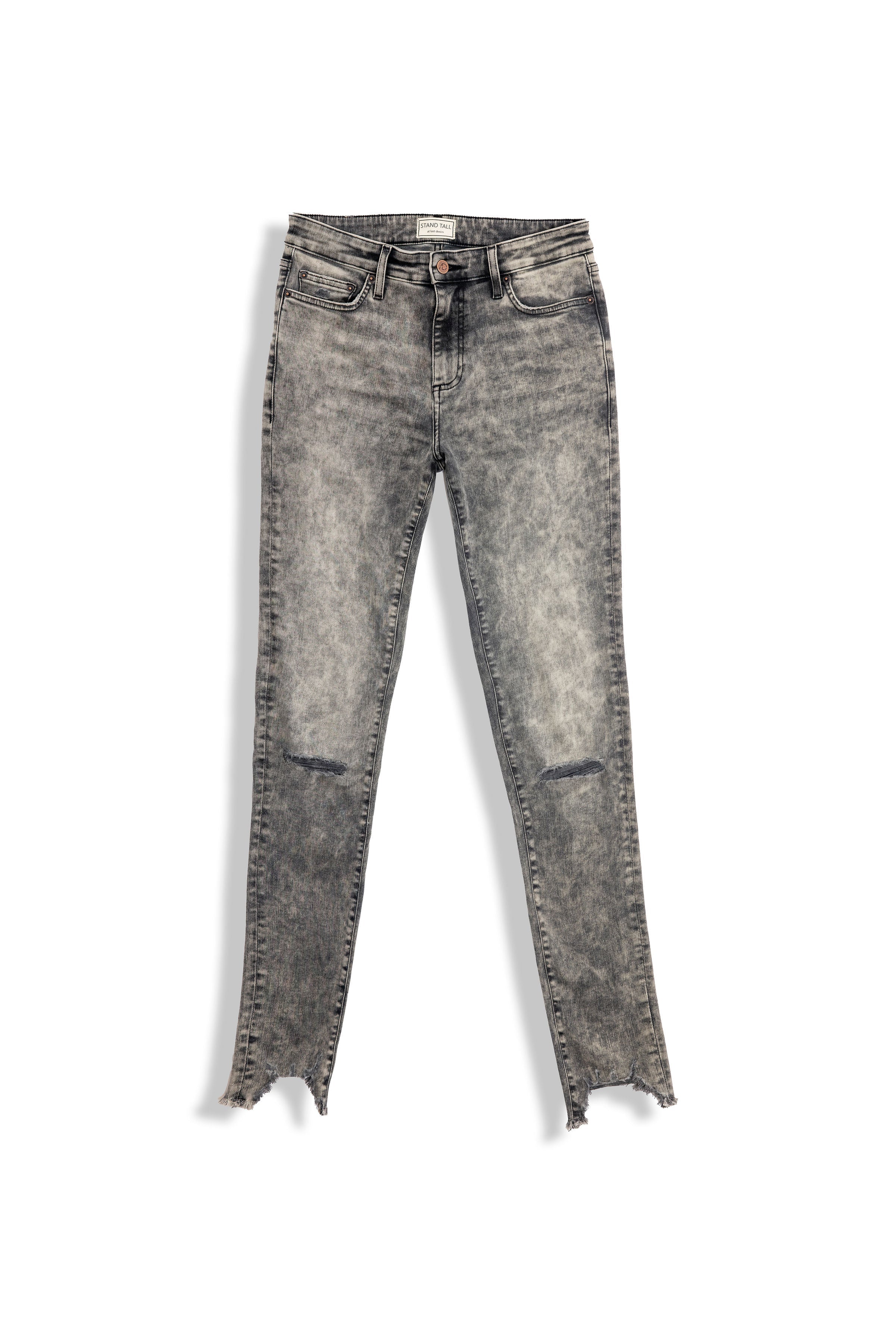 Signature Skinny - Grey Acid Wash – Tall Size