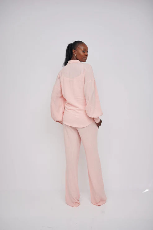 Leilani Tall Maternity Linen Shirt - Blush Pink (Shirt Only)