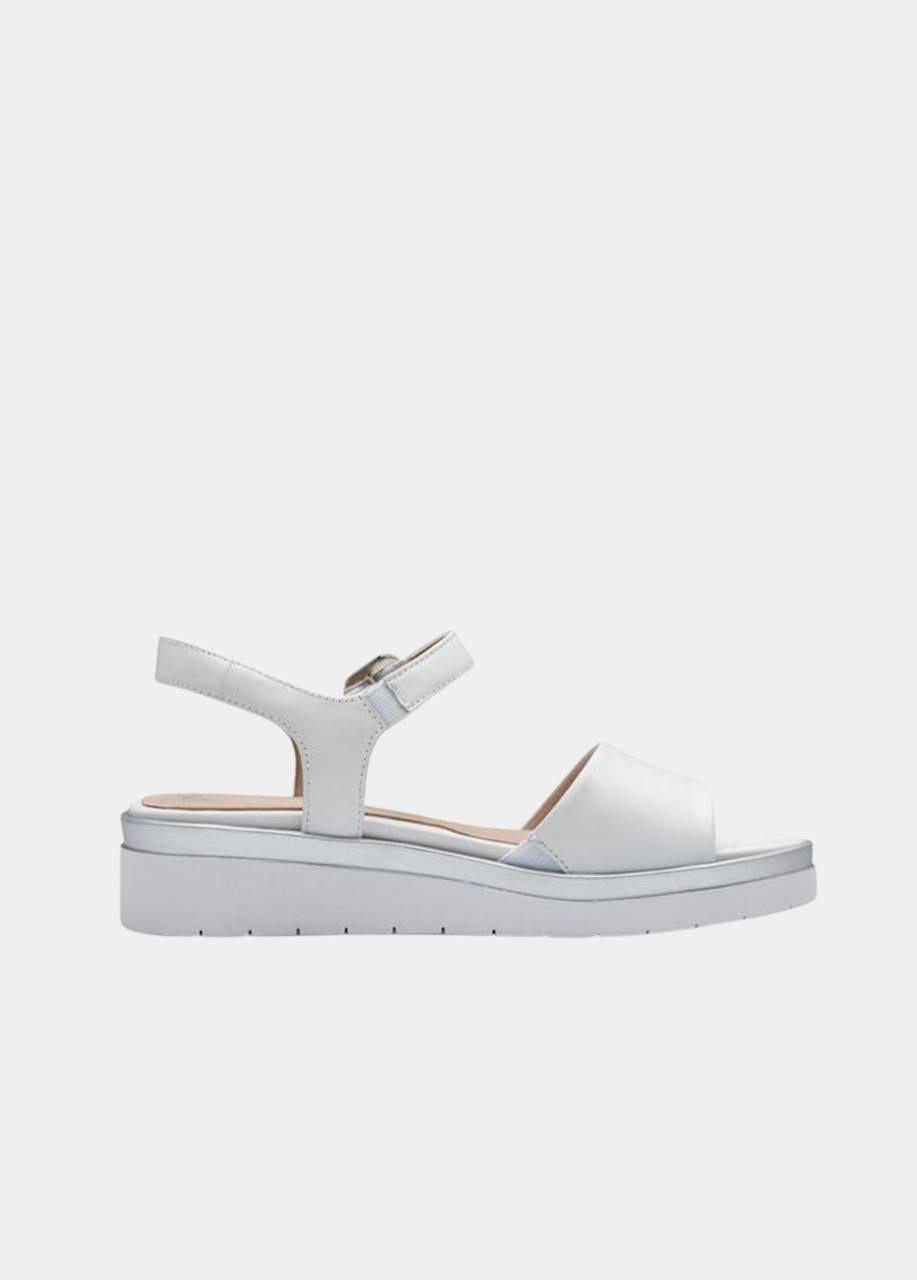 Tamaris Stylish White Combi Wedge Sandals