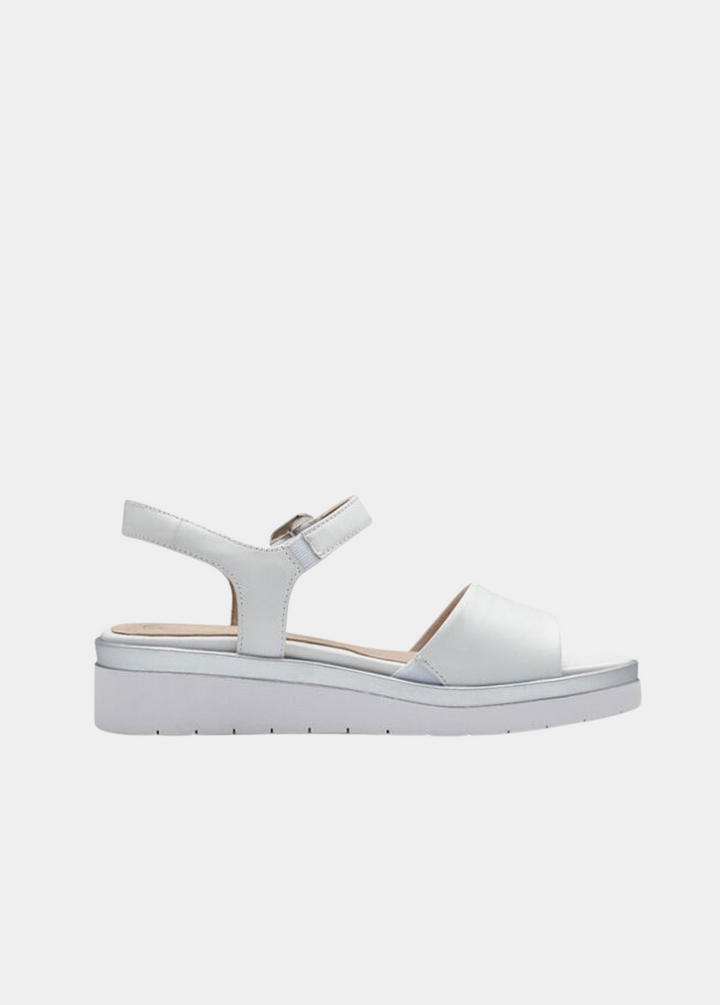 Tamaris Stylish White Combi Wedge Sandals