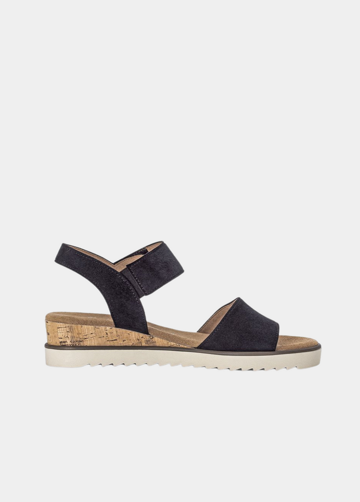 Gabor Stylish Navy Suede Wedge Sandals