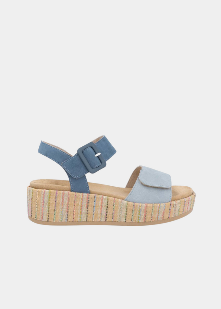 Remonte Fashionable Blue Multi Wedge Sandals