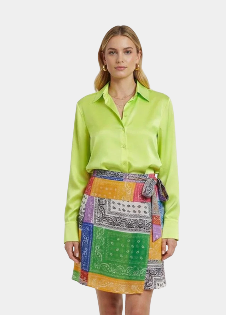 Silk Charmeuse Blouse for Tall Women - Long Sleeves & Extended Length