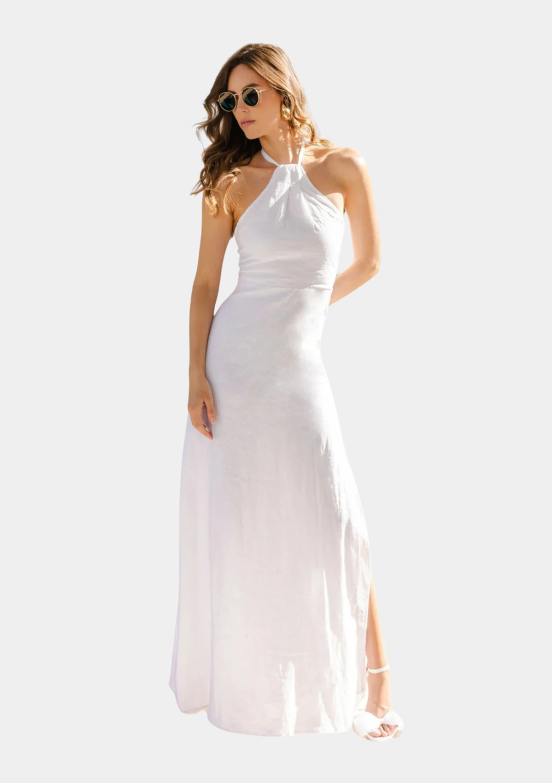 Breath of Spring Linen Maxi Dress - White - XS / White Breath of Spring Linen Maxi Dress - White - XS / White