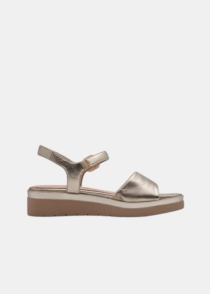Tamaris Stylish Gold Wedge Sandals