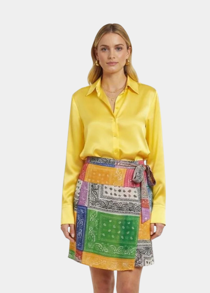 Silk Charmeuse Blouse for Tall Women - Long Sleeves & Extended Length